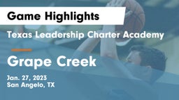 Texas Leadership Charter Academy  vs Grape Creek  Game Highlights - Jan. 27, 2023