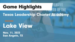 Texas Leadership Charter Academy  vs Lake View  Game Highlights - Nov. 11, 2023