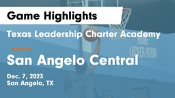 Texas Leadership Charter Academy  vs San Angelo Central  Game Highlights - Dec. 7, 2023