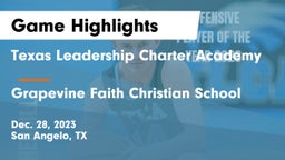 Texas Leadership Charter Academy  vs Grapevine Faith Christian School Game Highlights - Dec. 28, 2023