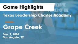Texas Leadership Charter Academy  vs Grape Creek  Game Highlights - Jan. 2, 2024