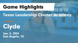 Texas Leadership Charter Academy  vs Clyde  Game Highlights - Jan. 5, 2024