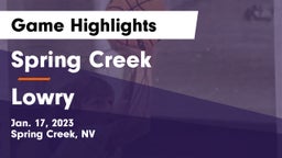 Spring Creek  vs Lowry  Game Highlights - Jan. 17, 2023