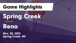 Spring Creek  vs Reno  Game Highlights - Nov. 30, 2023