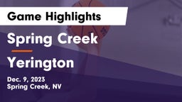 Spring Creek  vs Yerington  Game Highlights - Dec. 9, 2023