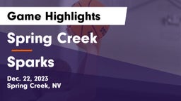 Spring Creek  vs Sparks  Game Highlights - Dec. 22, 2023