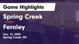 Spring Creek  vs Fernley  Game Highlights - Jan. 13, 2024