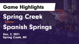Spring Creek  vs Spanish Springs  Game Highlights - Dec. 2, 2021