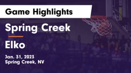 Spring Creek  vs Elko  Game Highlights - Jan. 31, 2023