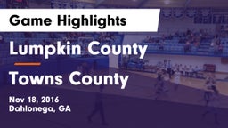 Lumpkin County  vs Towns County  Game Highlights - Nov 18, 2016
