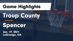 Troup County  vs Spencer  Game Highlights - Jan. 19, 2021