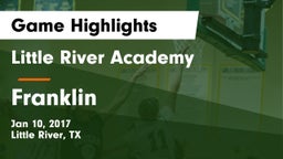 Little River Academy  vs Franklin  Game Highlights - Jan 10, 2017
