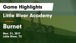 Little River Academy  vs Burnet  Game Highlights - Nov. 21, 2017