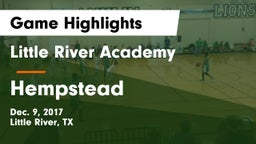 Little River Academy  vs Hempstead  Game Highlights - Dec. 9, 2017