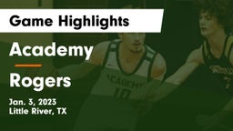 Academy  vs Rogers  Game Highlights - Jan. 3, 2023