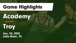 Academy  vs Troy  Game Highlights - Jan. 24, 2023