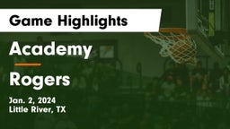 Academy  vs Rogers  Game Highlights - Jan. 2, 2024