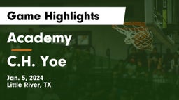 Academy  vs C.H. Yoe  Game Highlights - Jan. 5, 2024