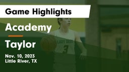 Academy  vs Taylor  Game Highlights - Nov. 10, 2023