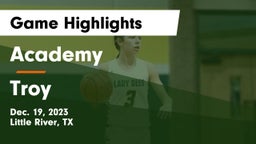 Academy  vs Troy  Game Highlights - Dec. 19, 2023