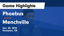 Phoebus  vs Menchville  Game Highlights - Jan. 30, 2018