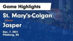 St. Mary's-Colgan  vs Jasper  Game Highlights - Dec. 7, 2021