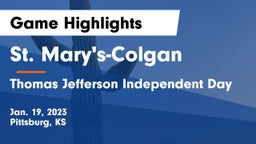 St. Mary's-Colgan  vs Thomas Jefferson Independent Day   Game Highlights - Jan. 19, 2023