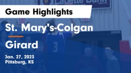 St. Mary's-Colgan  vs Girard  Game Highlights - Jan. 27, 2023