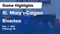 St. Mary's-Colgan  vs Riverton  Game Highlights - Feb. 7, 2023