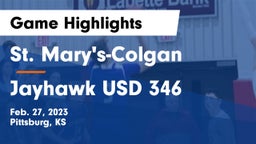 St. Mary's-Colgan  vs Jayhawk USD 346 Game Highlights - Feb. 27, 2023