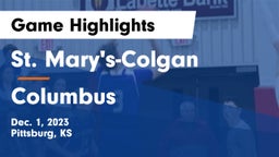 St. Mary's-Colgan  vs Columbus  Game Highlights - Dec. 1, 2023