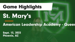 St. Mary's  vs American Leadership Academy - Queen Creek Game Highlights - Sept. 13, 2023