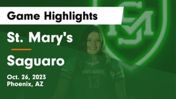 St. Mary's  vs Saguaro  Game Highlights - Oct. 26, 2023