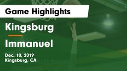 Kingsburg  vs Immanuel  Game Highlights - Dec. 10, 2019