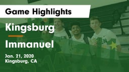 Kingsburg  vs Immanuel  Game Highlights - Jan. 21, 2020
