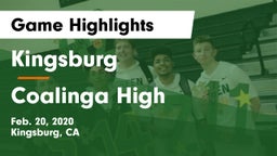 Kingsburg  vs Coalinga High Game Highlights - Feb. 20, 2020