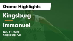 Kingsburg  vs Immanuel  Game Highlights - Jan. 31, 2023