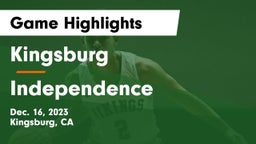 Kingsburg  vs Independence  Game Highlights - Dec. 16, 2023