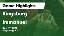 Kingsburg  vs Immanuel  Game Highlights - Dec. 19, 2023