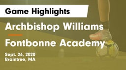 Archbishop Williams  vs Fontbonne Academy Game Highlights - Sept. 26, 2020