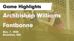 Archbishop Williams  vs Fontbonne Game Highlights - Nov. 7, 2020