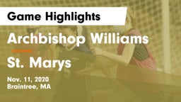 Archbishop Williams  vs St. Marys  Game Highlights - Nov. 11, 2020