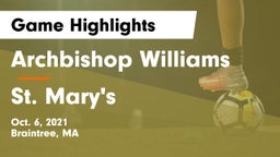 Archbishop Williams  vs St. Mary's  Game Highlights - Oct. 6, 2021