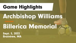 Archbishop Williams  vs Billerica Memorial  Game Highlights - Sept. 3, 2022