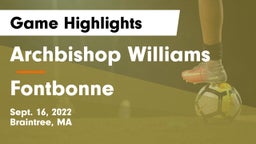 Archbishop Williams  vs Fontbonne Game Highlights - Sept. 16, 2022