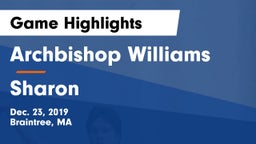 Archbishop Williams  vs Sharon  Game Highlights - Dec. 23, 2019
