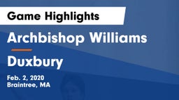 Archbishop Williams  vs Duxbury  Game Highlights - Feb. 2, 2020