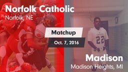 Matchup: Norfolk Catholic vs. Madison 2016