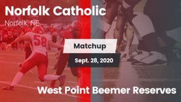 Matchup: Norfolk Catholic vs. West Point Beemer Reserves 2020