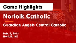 Norfolk Catholic  vs Guardian Angels Central Catholic Game Highlights - Feb. 5, 2019